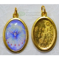 HOLY SPIRIT Picture Medal Pendant, Gold Tone, 20mm x 15mm, Made in Italy