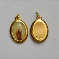AUSILATRICE Picture Medal Pendant, 23x18mm Gold Tone, Made In Italy Quality