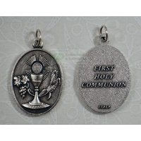 Communion Medal Pendant, Silver Tone, 28 x 22mm, MADE IN ITALY