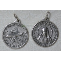 Our Lady Of Loretto, Protect My Flight, Medal Pendant, Silver Tone, 25mm Diameter