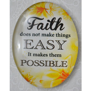 Magnet, 54 x 44mm Glass, Faith Not Easy