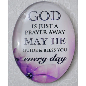 Magnet, 54 x 44mm Glass, God Just A Prayer Away