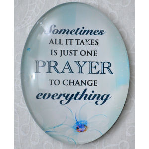 Magnet, 54 x 44mm Glass, Just One Prayer