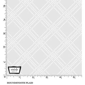 White Hot &quot;HOUNDSTOOTH PLAID&quot; #10411 Tone On Tone Cotton Fabric 110cm Wide