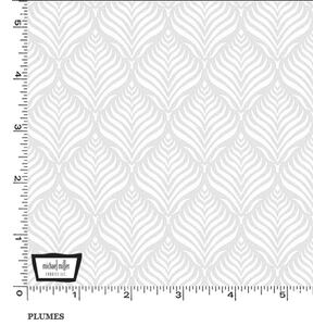 White Hot &quot;PLUMES&quot; #10416 Tone On Tone Cotton Fabric 110cm Wide