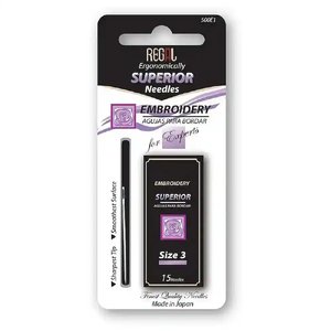 Regal Superior Crewel Embroidery Needles, Size 3, Pack of 15 Needles