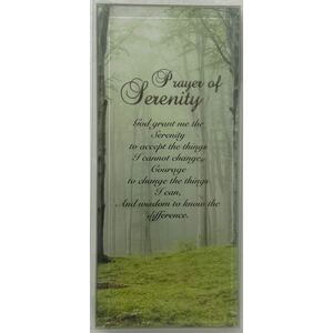 Serenity Prayer, Message in Glass, 80 x 180mm Standing
