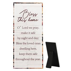 HOME BLESSING Glass Plaque, 80 x 180mm Standing MP817HB