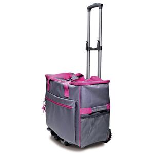 Trolley Bag, School Grey With Hot Pink Trim, Regular 44 x 20 x 36 cm