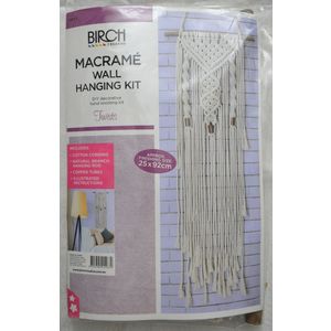 Birch Macrame Wall Hanging Kit, TWISTS, Approx. 25cm x 92cm