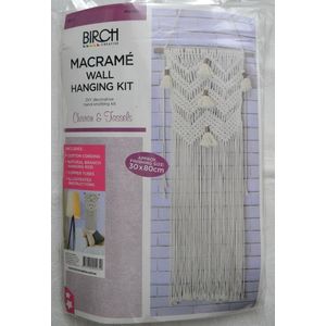 Birch Macrame Wall Hanging Kit, Chevron &amp; Tassels, Approx. 30cm x 80cm