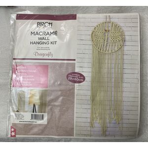 Birch Macrame Wall Hanging Kit, DRAGONFLY, Approx. 29cm x 60cm, MWH009