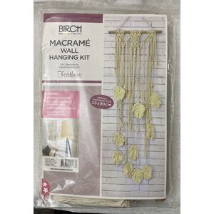Birch Macrame Wall Hanging Kit, FEATHERS, Approx. 25cm x 90cm, MWH010