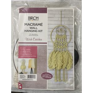 Birch Macrame Wall Hanging Kit, WISH CATCHER, Approx. 27cm x 85cm, MWHS08
