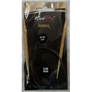 Knitpro 40cm Basix Birch Fixed Circular Knitting Needle 5.00mm