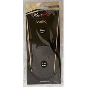 Knitpro 100cm Basix Birch Fixed Circular Knitting Needle 2.00mm