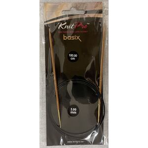 Knitpro 100cm Basix Birch Fixed Circular Knitting Needle 3.00mm
