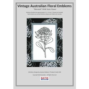 WARRATAH Vintage Australian Floral Emblems Stitchery Kit N30