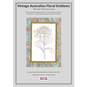 WARRATAH Vintage Australian Floral Emblems Stitchery Kit N30C (Colour)