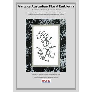 COOKTOWN ORCHID Vintage Australian Floral Emblems Stitchery Kit N31
