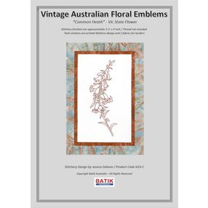 COMMON HEATH Vintage Australian Floral Emblems Stitchery Kit N33C (Colour)
