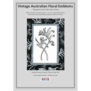 KANGEROO PAW Vintage Australian Floral Emblems Stitchery Kit N34