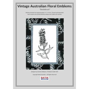 BOTTLEBRUSH Vintage Australian Floral Emblems Stitchery Kit N35