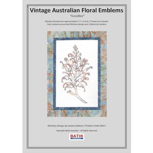GREVILLEA Vintage Australian Floral Emblems Stitchery Kit N36C (Colour)
