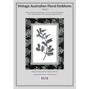 WATTLE Vintage Australian Floral Emblems Stitchery Kit N37