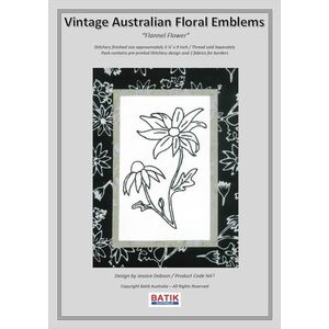 FLANNEL FLOWER Vintage Australian Floral Emblems Stitchery Kit N41