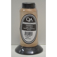 QA Woolly Nylon 1500m Cone, BEIGE, 100% Nylon Stretch Overlocking Thread, Serger