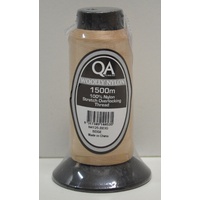 QA Woolly Nylon 1500m Cone, BEIGE, 100% Nylon Stretch Overlocking Thread, Serger