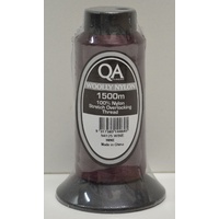 QA Woolly Nylon 1500m Cone, WINE, 100% Nylon Stretch Overlocking Thread, Serger