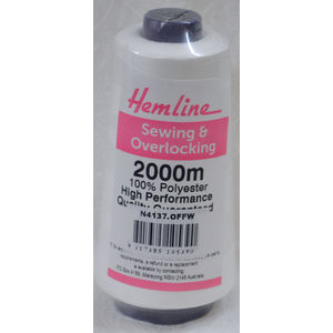 HEMLINE (QA) Overlocker &amp; Sewing Thread 2000m, OFF WHITE, 100% Polyester
