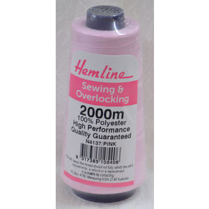 Thread 2000m, PINK, For Overlocker &amp; Sewing 100% Polyester