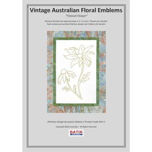 FLANNEL FLOWER Vintage Australian Floral Emblems Stitchery Kit N41C (Colour)
