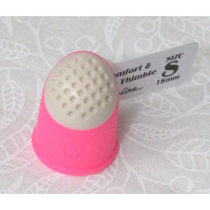 Soft Grip Thimble, Hard Dimpled Tip, Soft Rubber Body [Size: Small 15mm]
