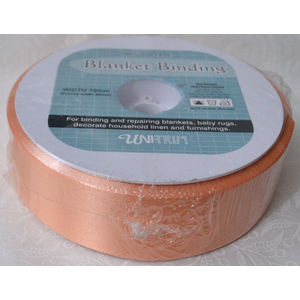 Uni-Trim Satin Blanket Binding, 72mm Wide, Colour APRICOT, FULL 30m ROLL