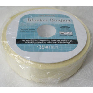 Uni-Trim Satin Blanket Binding, 72mm Wide, Colour LEMON, FULL 30m ROLL