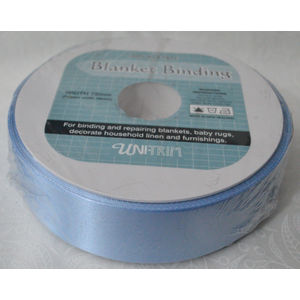 Uni-Trim Satin Blanket Binding, 72mm Wide, Colour SKY BLUE, FULL 30m ROLL