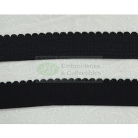 Uni-Trim Scalloped Elastic, 20mm Full 100 Metre ROLL, BLACK