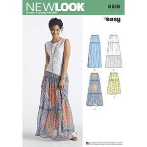 New Look Pattern 6516 Misses&#39; Skirts with Length and Fabric Variations