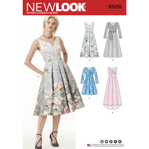 New Look Pattern 6526 Misses&#39; Dress with Bodice Variations