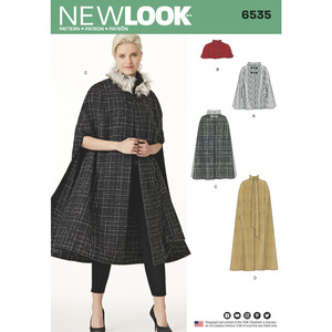 New Look Pattern 6535 Misses&#39; Capes in Four Lengths