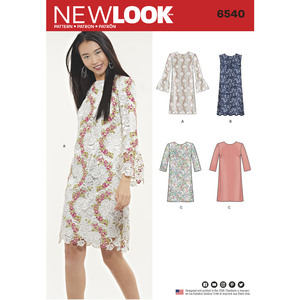 New Look Pattern 6540 Misses&#39; Shift Dress