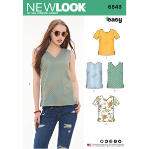 New Look Pattern 6543 Misses&#39; Easy Tops