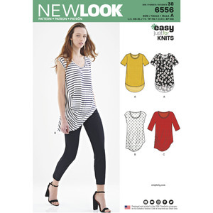New Look Pattern 6556 Misses&#39; Easy Knit Tops