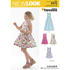 New Look Pattern 6570 Girl&#39;s Dress in Two Lengths
