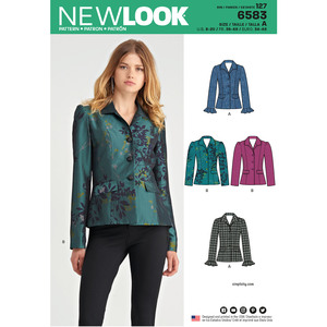 New Look Sewing Pattern 6583 Misses&#39; Lined Jacket