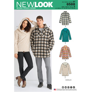 New Look Sewing Pattern 6588 Unisex Tops